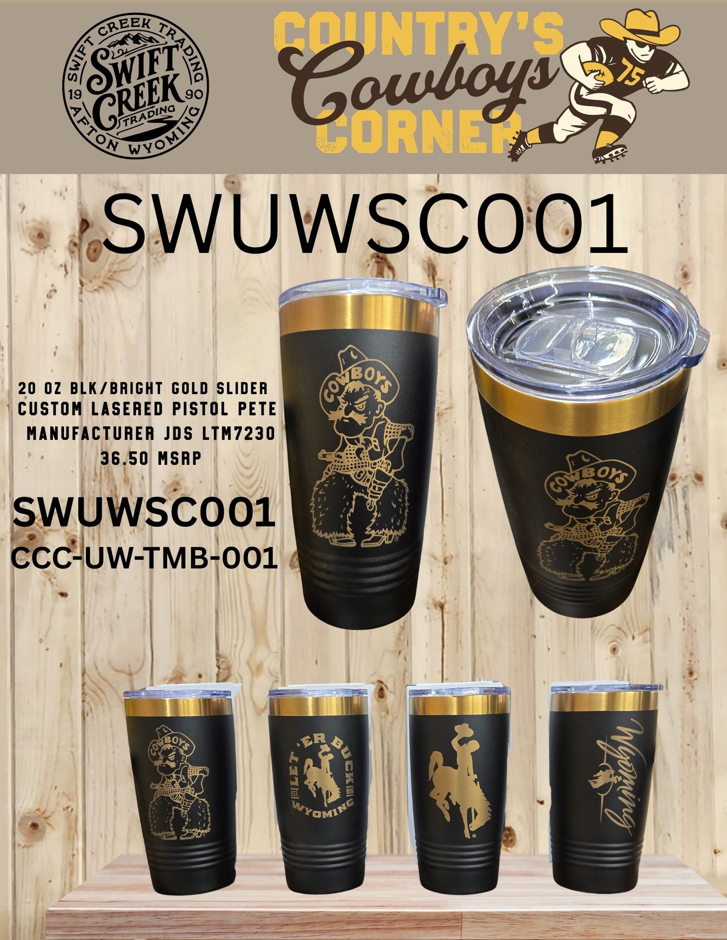 Country's Cowboy Corner - Engraved Cups - CCC-CUP
