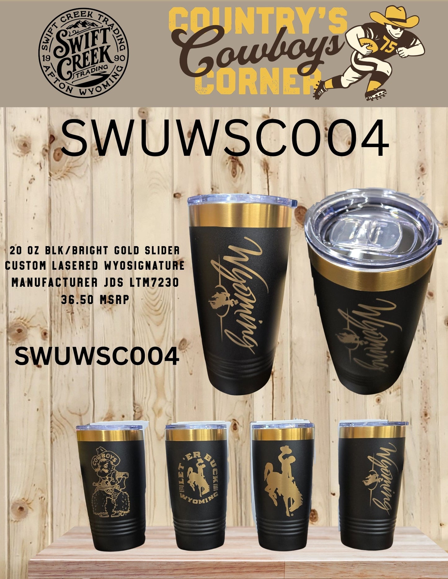 Country's Cowboy Corner - Engraved Cups - CCC-CUP