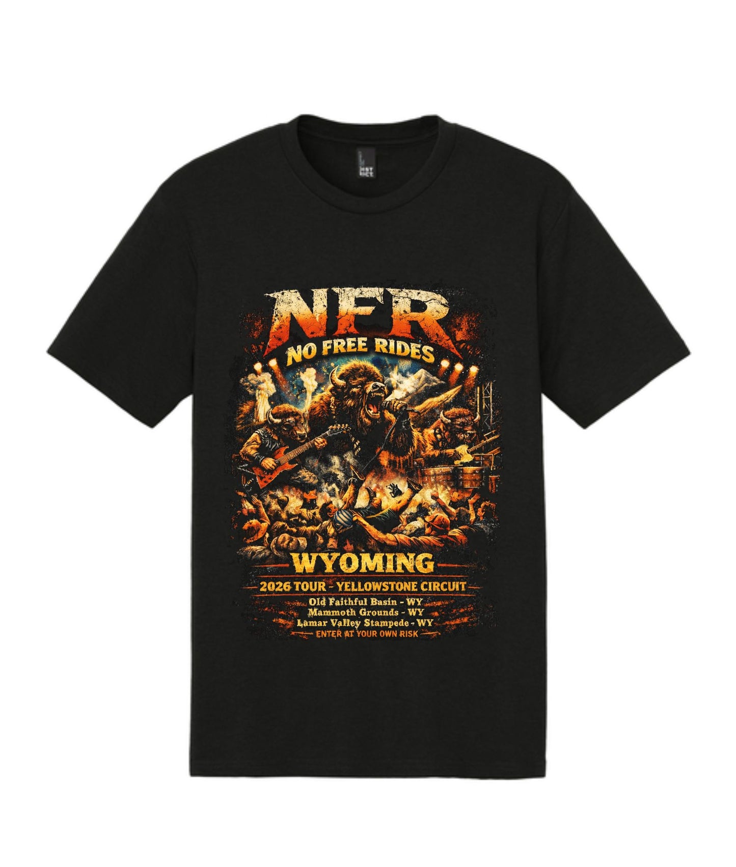 SWIFTWEAR - BLACK GRAPHIC TEE SS - "NO FREE RIDES" - SW-NFR-BLK-