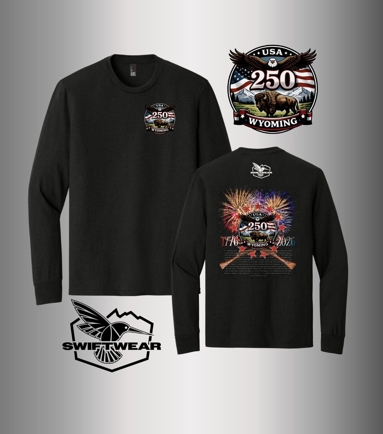 Official Wyoming 2026 US 250 Graphic T-Shirt