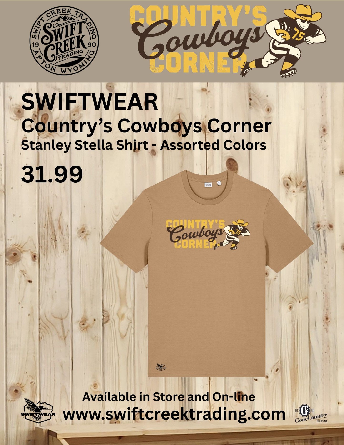 Country's Cowboys Corner Graphic Logo Tee - 75/78 Collector T - CCC-SXU001-