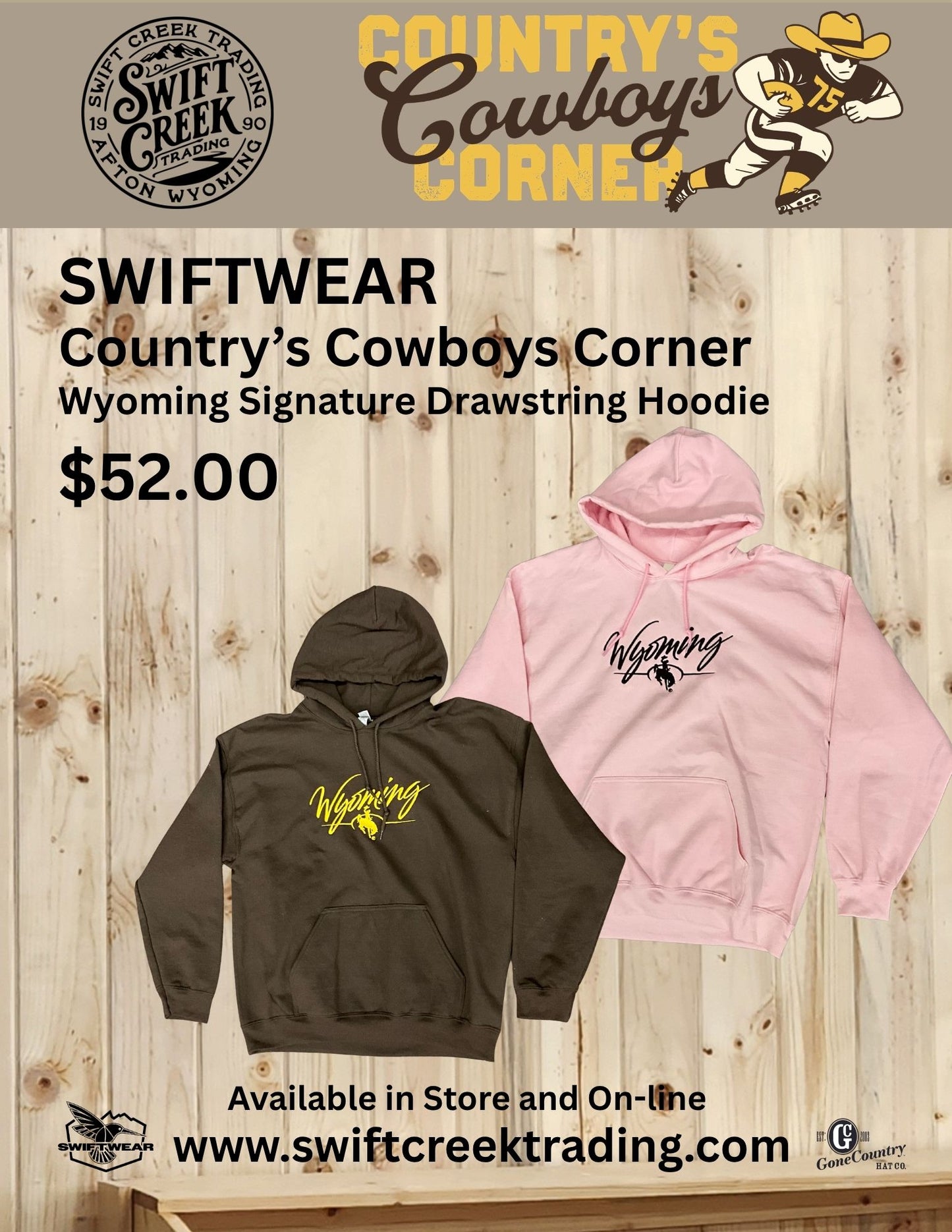 Country’s Cowboys Corner - UW Signature Logo - Drawstring Hoodie - G54