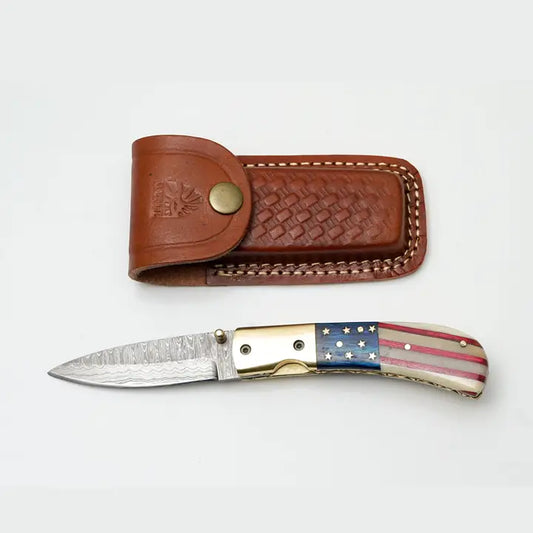 TITAN AMERICAN FLAG STEEL FOLDING KNIFE- TK-475