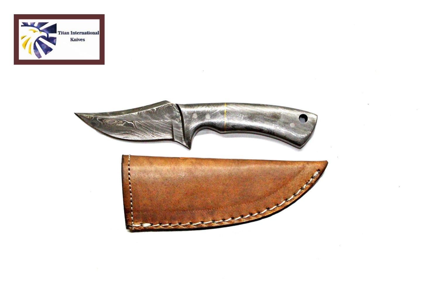 TITAN INT-SOLID DAMASCUS KNIFE W/SHEATH-TDK-021